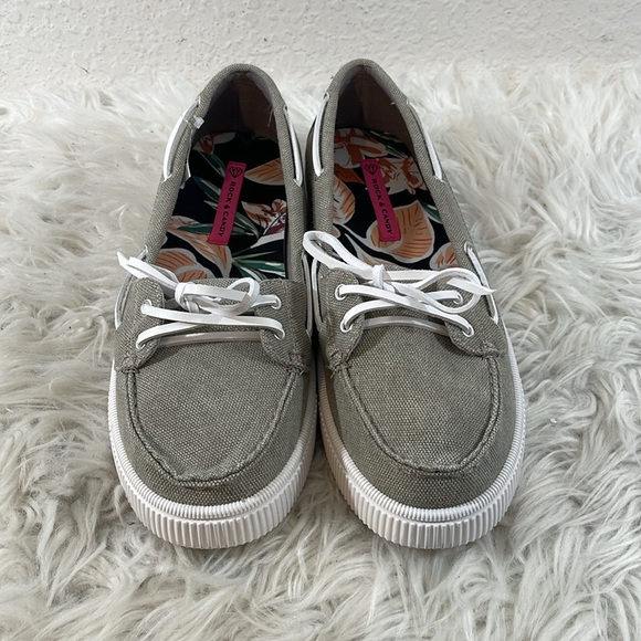 ROCK & CANDY Duffy Gray Canvas Boat Slip On Loafers Shoes Size 11 NEW - Picture 1 of 11